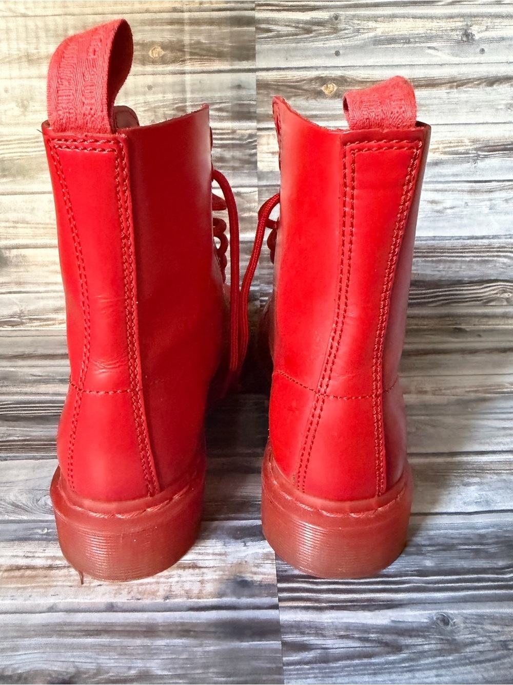 dr. martens 1460 Pascal Poppy Red Smooth boot Womens Size 6 - Picture 4 of 9